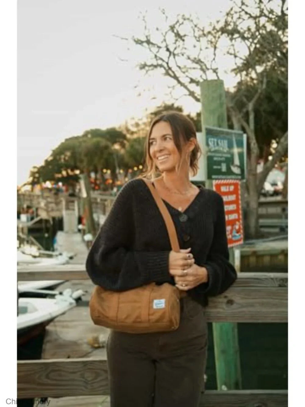 Canvas Crossbody Bag - Compact Barrel Mini Tote - Shoulder Bag & Travel